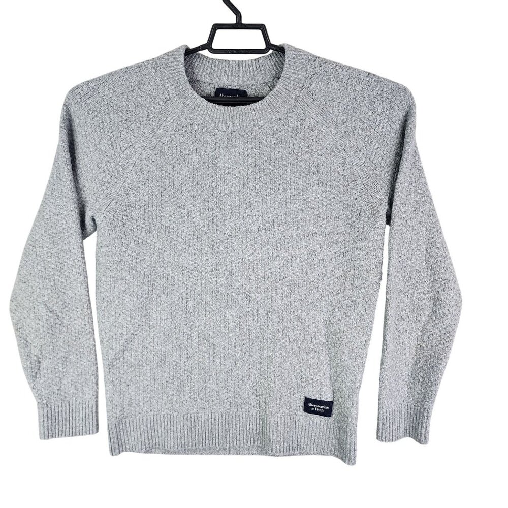 Mens Abercrombie & Fitch Gray Sweater Wool & Nylon Blend Crew Neck Long Sleeve S